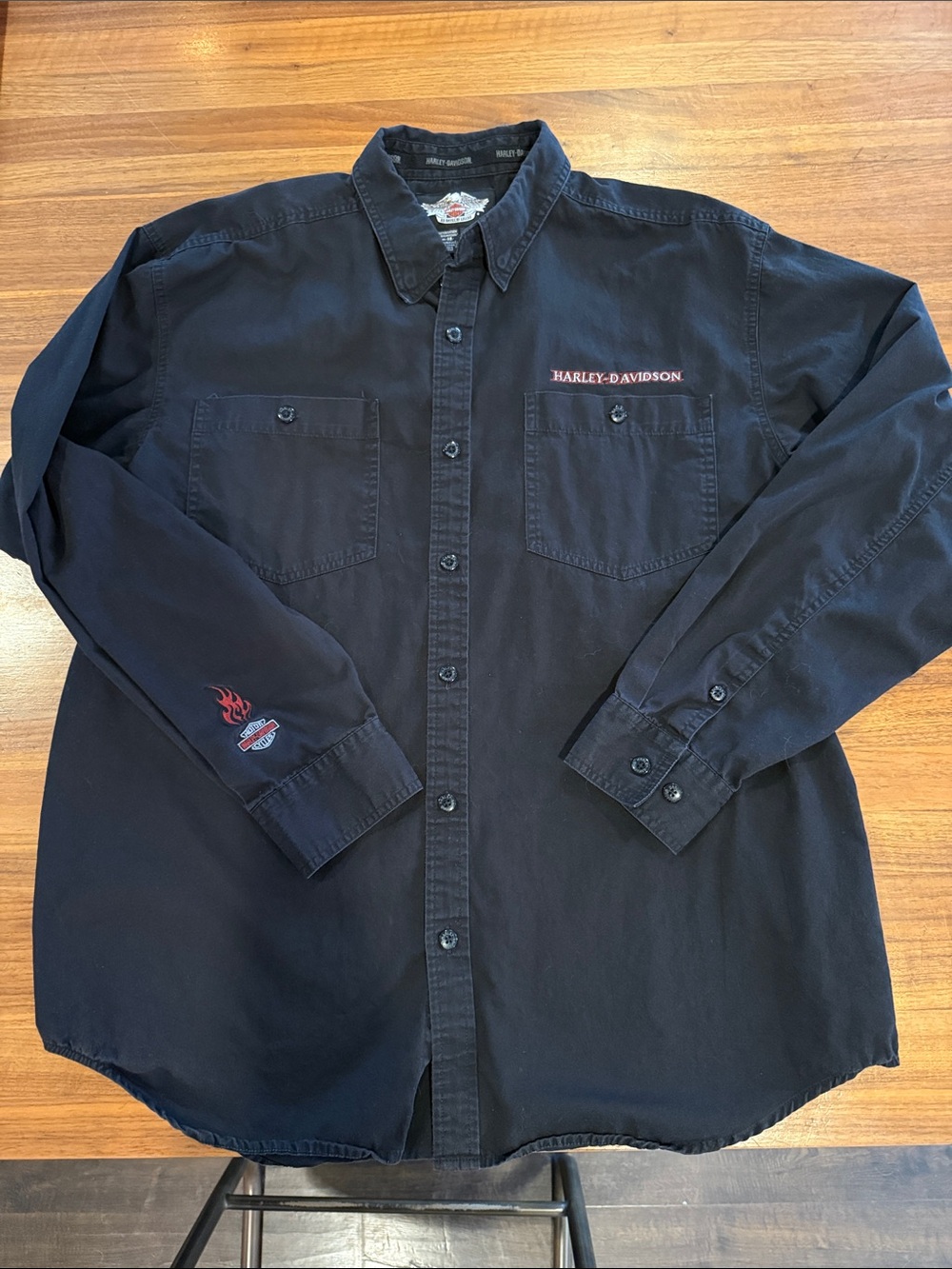 Harley-Davidson Men’s Black long sleeve  Button-Down Shirt sz mens xl